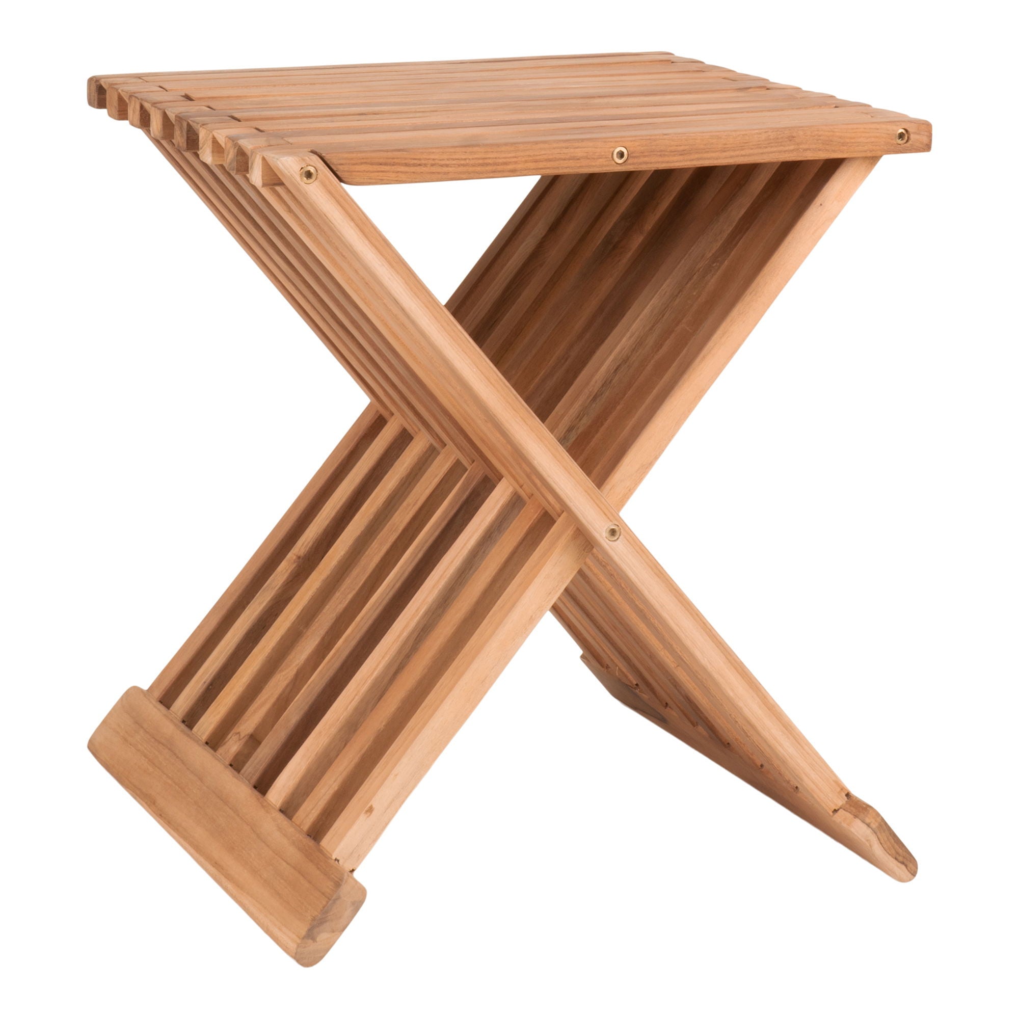 Erto – Hocker, Massivholz-Teak, klappbar, 40×35×45 cm